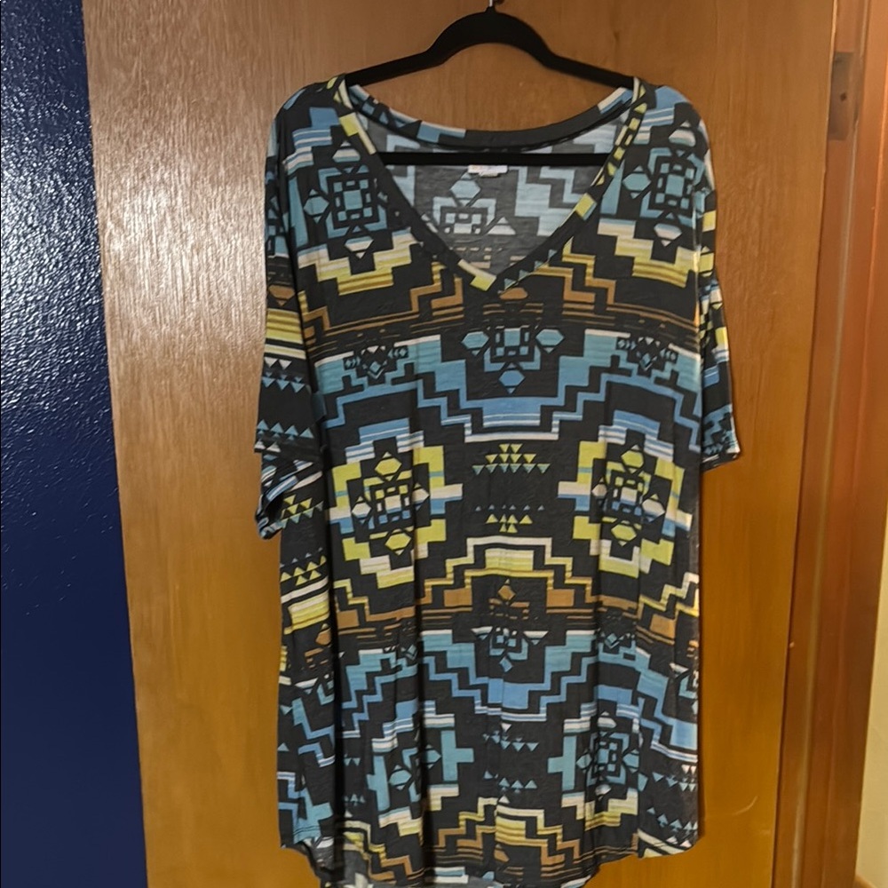 LuLaRoe Aztec Patterned V-Neck Tunic